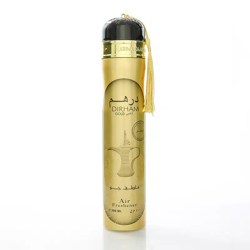 Dirham Gold Air Freshener 300ml – Rich & Luxurious Arabian Perfume Scent lattafauk