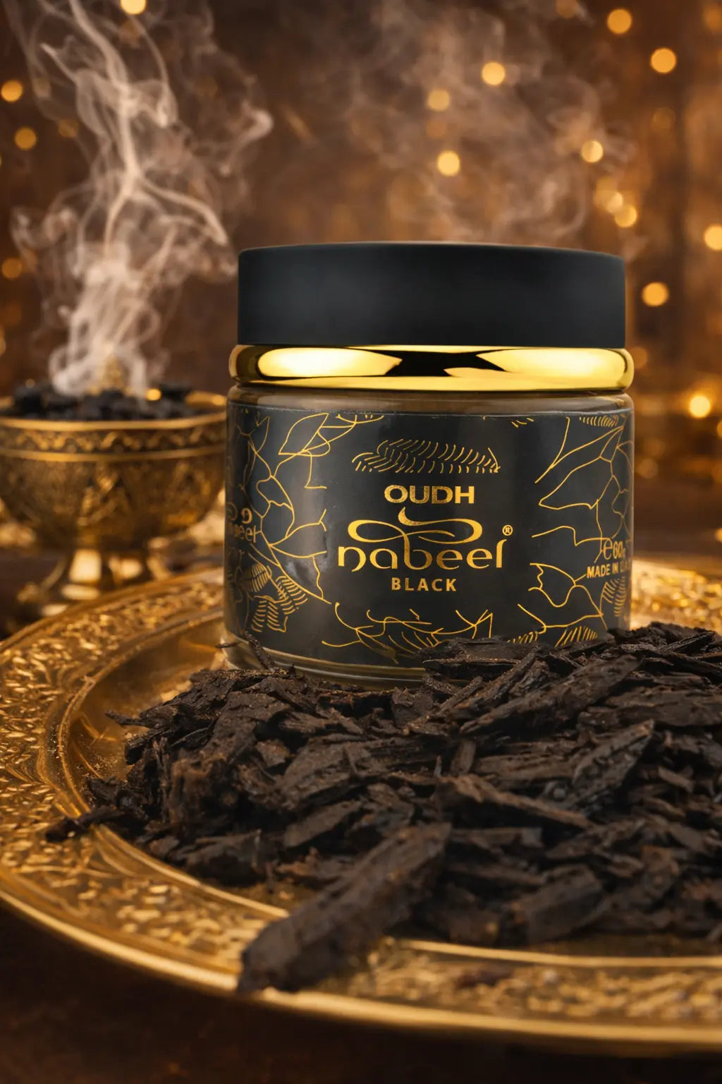 Oudh Nabeel Black Bakhoor 60g – Deep, Smoky & Premium Oud Home Fragrance - Tufayel