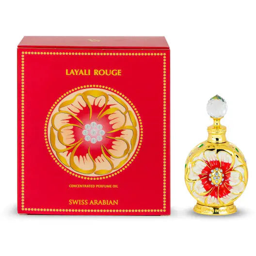 Layali Rouge – Alcohol-Free Concentrated Perfume Oil | Fruity Sweet, Floral & Warm Amber Tufayel