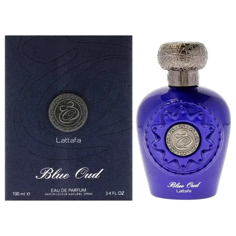 Lattafa Blue Oud Eau De Parfum Spray 3.4 oz - Opulent Oudh Perfume with Citrus Floral & Saffron Notes lattafauk