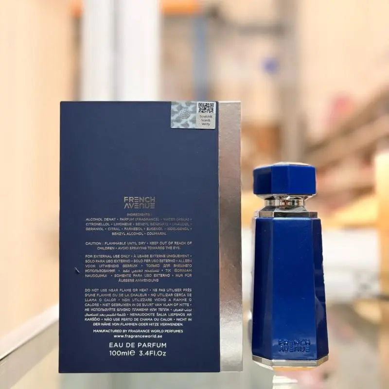 French Avenue Azzure Aoud 100ml Eau De Parfum - Saffron, Passion Fruit & Rose Notes - Oriental Woody Fragrance for Luxurious Elegance lattafauk