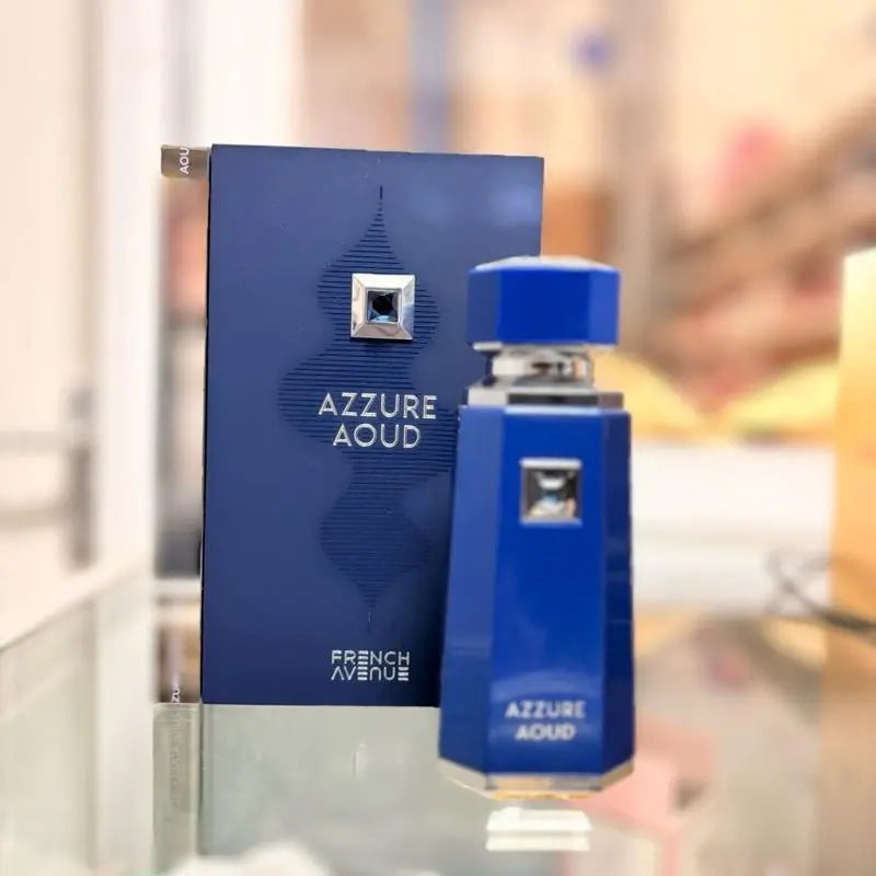 French Avenue Azzure Aoud 100ml Eau De Parfum - Saffron, Passion Fruit & Rose Notes - Oriental Woody Fragrance for Luxurious Elegance lattafauk