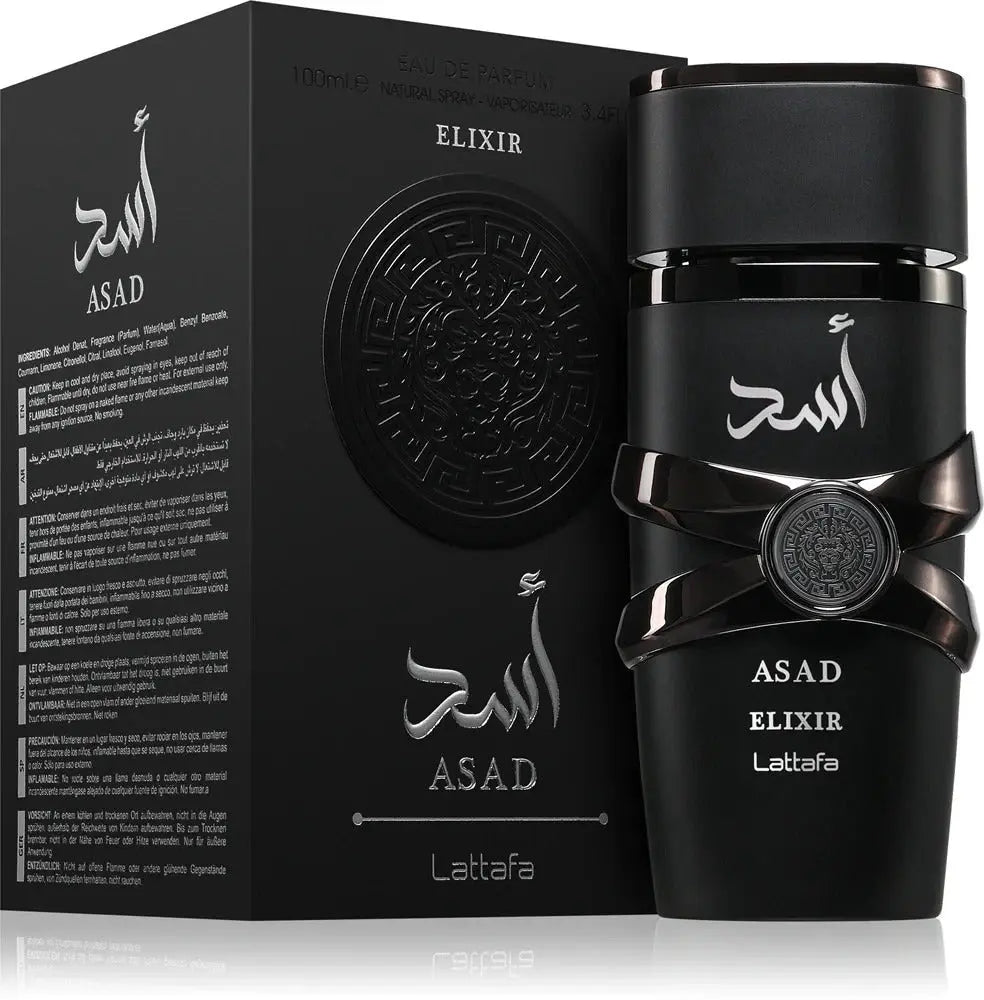 Asad Elixir 100ml EDP by Lattafa – Spicy Vanilla, Amber & Bold Oriental Power Tufayel Perfumes
