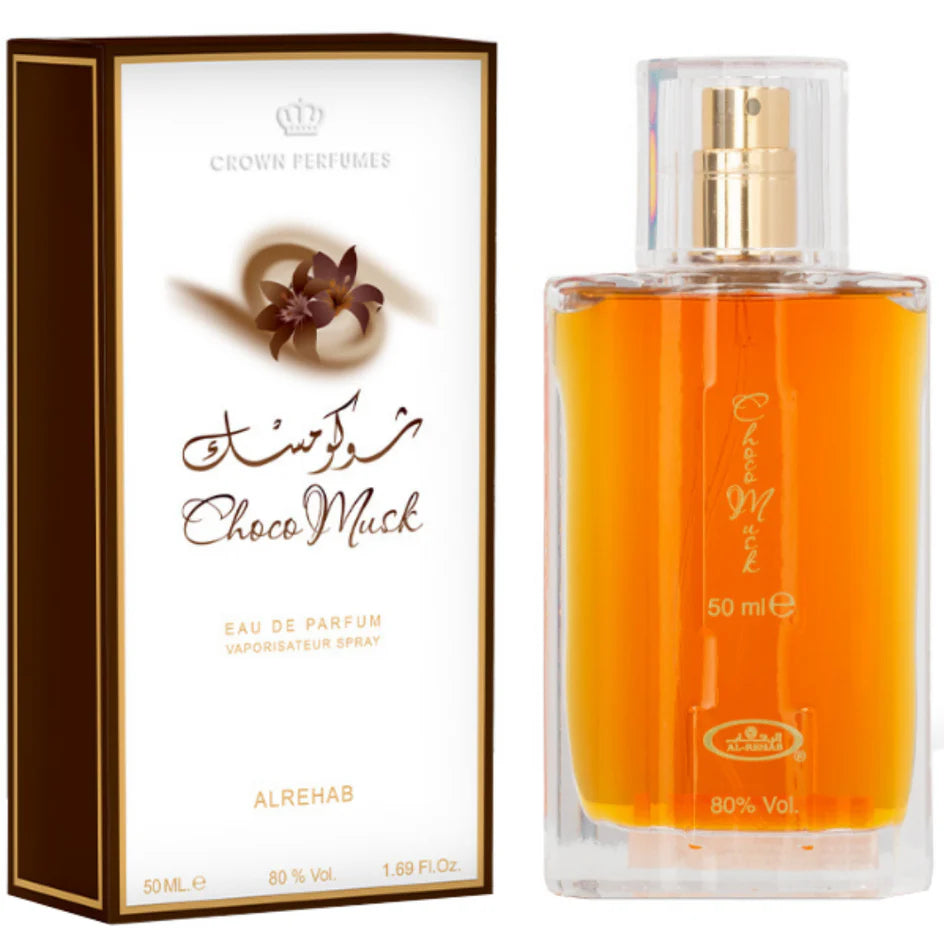 Choco Musk Eau de Parfum 50ml by Al Rehab – Sweet Vanilla & Chocolate Scent lattafauk