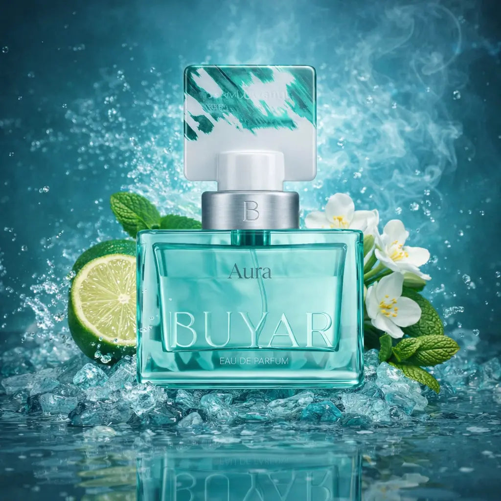 Buyar Aura Eau De Parfum 100ml – Soft Powdery Floral Musky Luxury Fragrance for Women UK Tufayel Perfumes