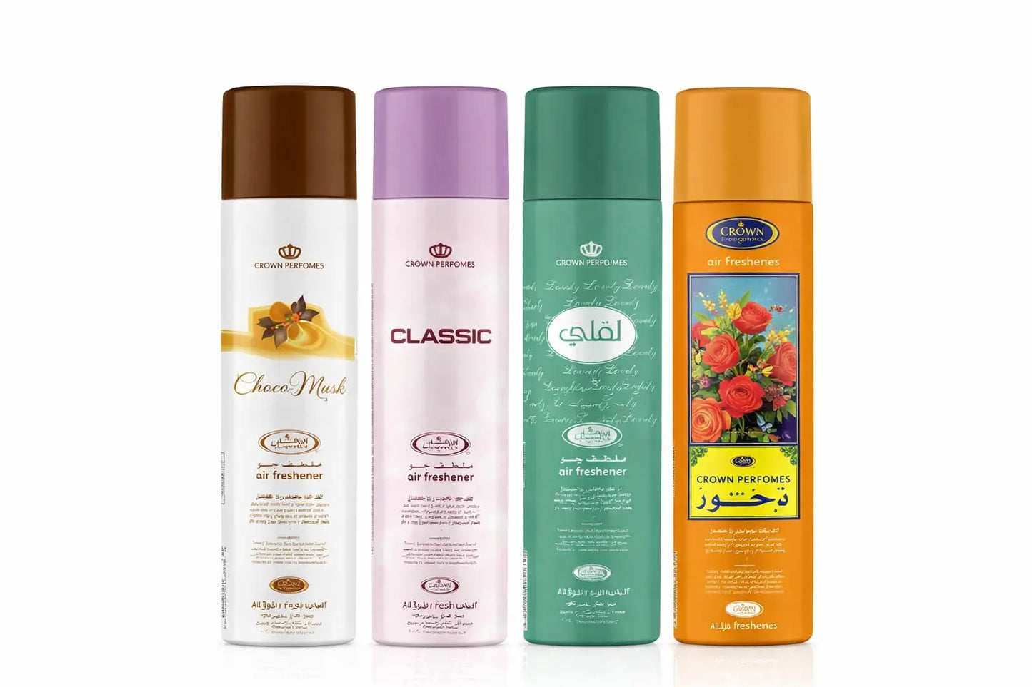 Al Rehab Pack of 4 Mixed Air Fresheners 300ml – Luxury Arabian Fragrance Collection Tufayel