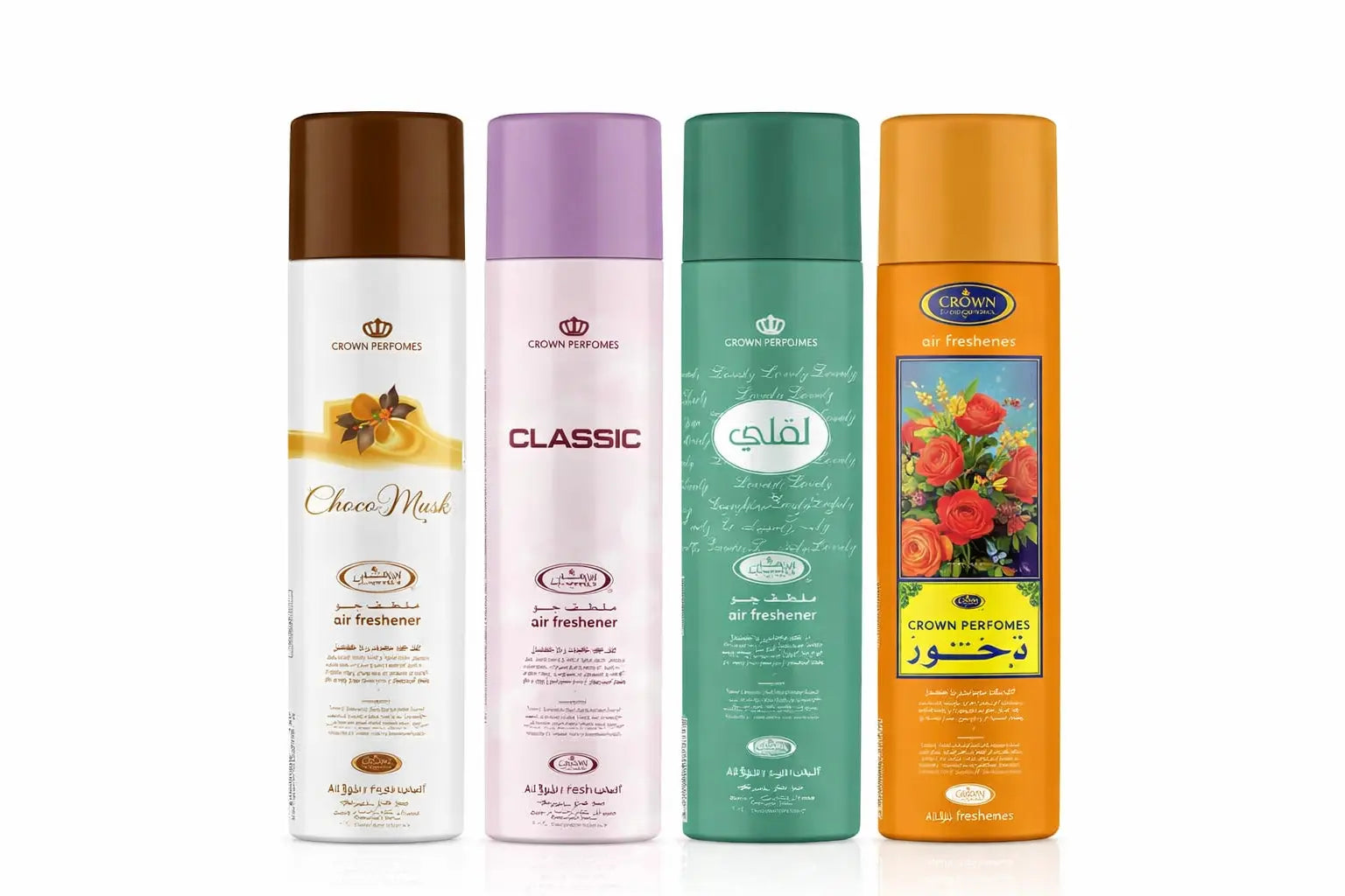 Al Rehab Pack of 4 Mixed Air Fresheners 300ml – Luxury Arabian Fragrance Collection Tufayel