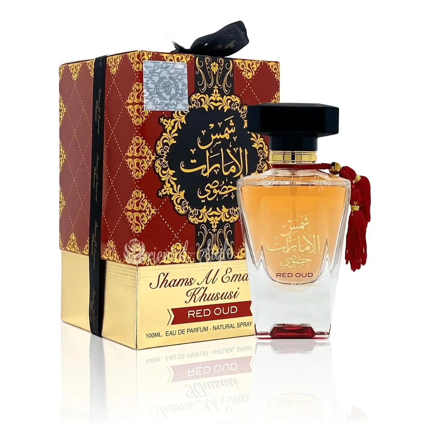 Shams Al Emarat Khususi Red Oud – Sweet Fruity Oud, Amber & Smoky Luxury (100ml EDP) lattafauk