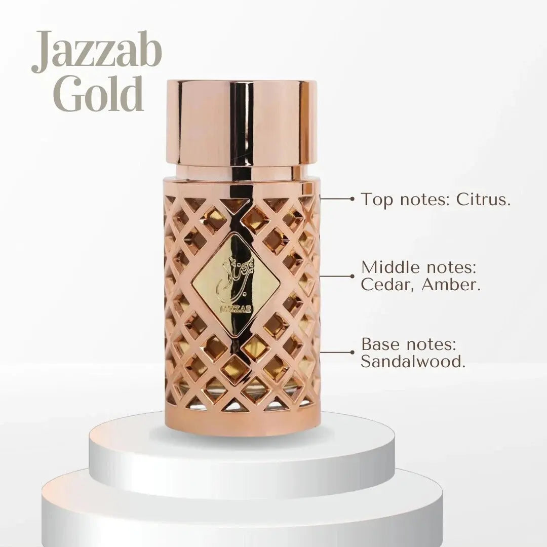 JAZZAB GOLD – Warm Spicy Arabian Luxury Perfume (100ml)  Sweet • Spicy • Woody • Long-Lasting Tufayel