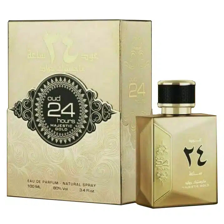 Oud 24 Hours Majestic Gold Eau de Parfum 100ml – Rich, Luxurious & Long-Lasting Oud Fragrance lattafauk