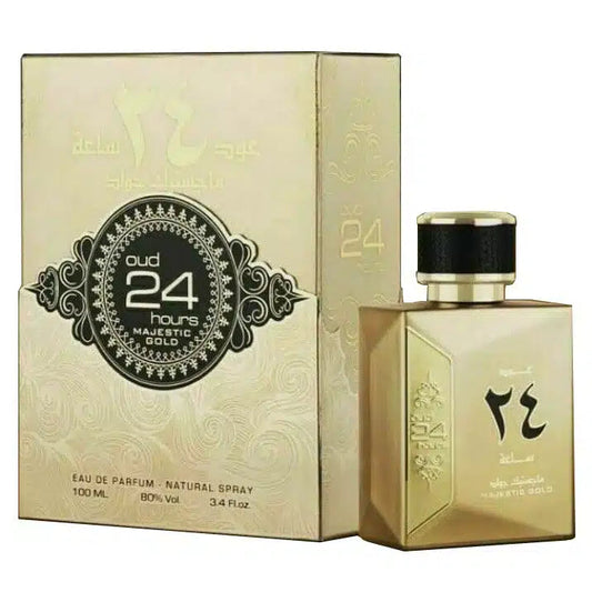 Oud 24 Hours Majestic Gold Eau de Parfum 100ml – Rich, Luxurious & Long-Lasting Oud Fragrance lattafauk