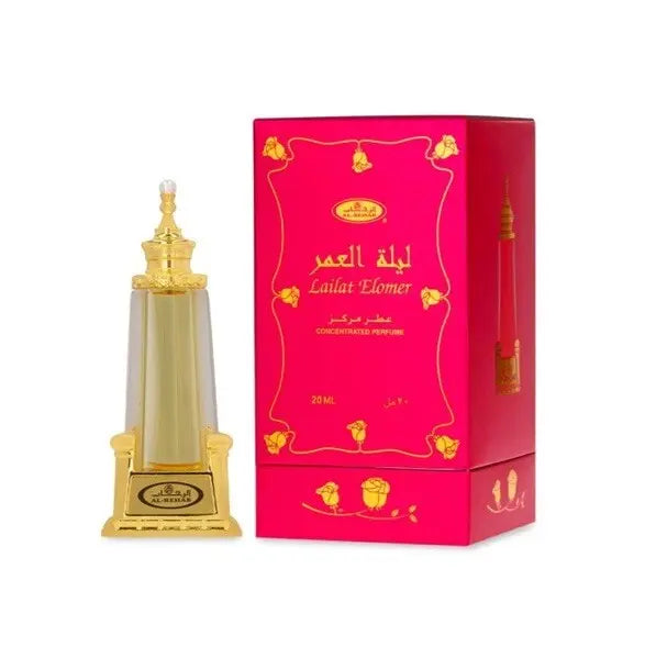 Lailat Elomer Concentrated Perfume Oil 20ml by Al Rehab – Alcohol-Free Sweet Oriental Attar Tufayel