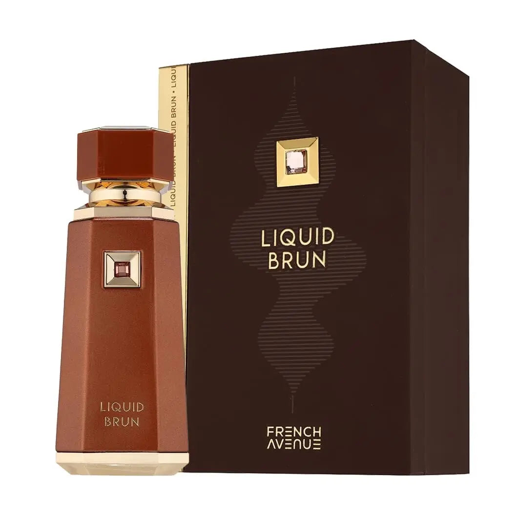 French Avenue Liquid Brun Eau De Parfum 100ml Spray - Unisex Fragrance with Cinnamon & Bourbon Vanilla Notes lattafauk